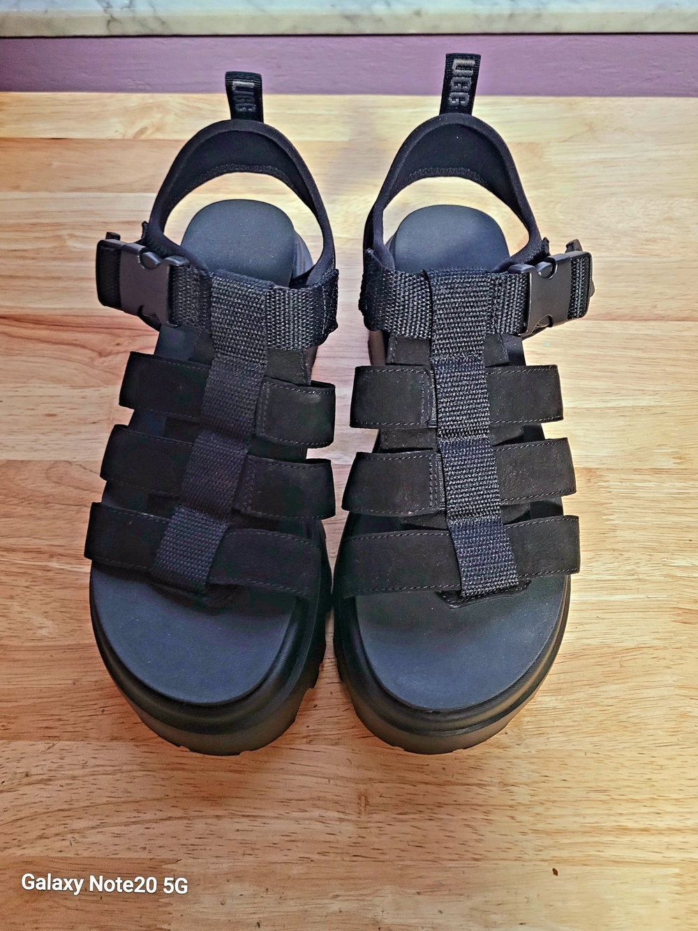 UGG Black Strappy Platform Sandals EUC